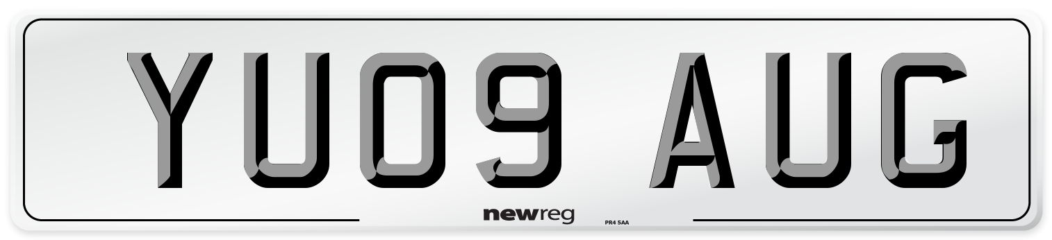 YU09 AUG Number Plate from New Reg